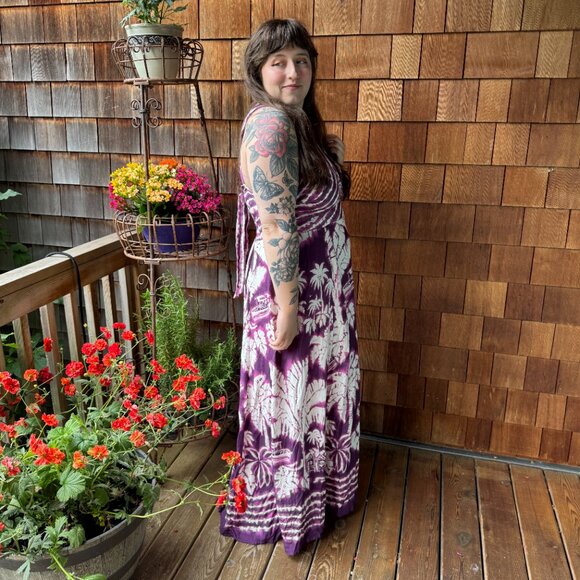 NWT FARM RIO Tropical Print Crossback V-Neck Halter Dress in Women's GG/US XL - Picture 6 of 15